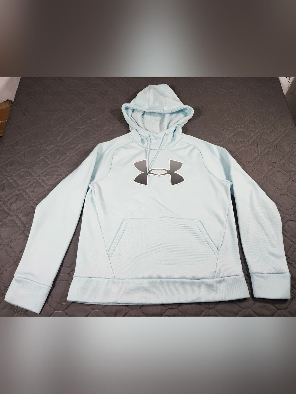 Under Armour Light Blue Crewneck Hoodie with Black Logo